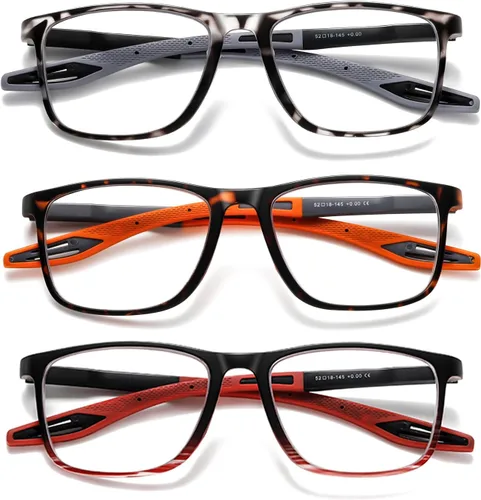 Miniatura 10 de Hubeye TR90 Gafas de lectura deportivas para hombres y mujeres, ultraligeras, flexibles, anti-luz azul (+1.25)