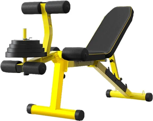 Miniatura 3 de Banco de pesas utilitario con extensión de pierna, banco ajustable multiposición para entrenamiento de fuerza, ejercicio con mancuernas y Negro