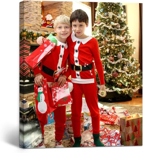 Miniatura 17 de GagetElec Foto personalizada al lienzo, impresiones en lienzo personalizadas con tus fotos (6 x 8 pulgadas enmarcadas), regalos de Navidad