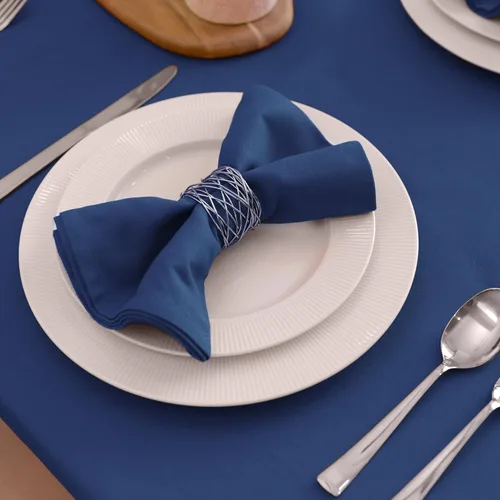 Miniatura 2 de Encasa XO Juego de 12 servilletas de tela color azul cobalto, 17 x 17 pulgadas, servilletas de cena de algodón de color sólido, servilletas de boda