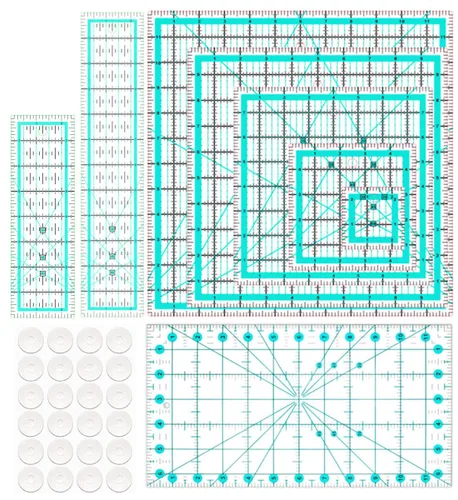 Miniatura 4 de Reglas de acolchado, 7 plantillas de reglas de costura
