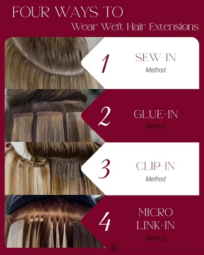 Miniatura 5 de Moresoo - Extensiones de cabello humano real cosidas, Remy, lacio, doble trama, color negro jet, 14 pulgadas, 3.53 onzas