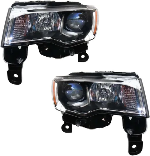 Miniatura 7 de Para Jeep Grand Cherokee 2017 2018 2019 2020 2021 lado del conductor de faros delanteros Tipo estándar Carcasa cromada Certificado CAPA