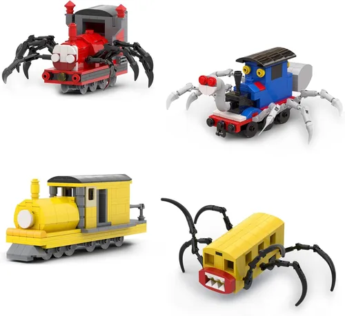 Miniatura 8 de Juego de bloques de construcción de figuras de Charles, juguetes de modelo de monstruo de tren araña de juego de terror, ladrillos de construcción