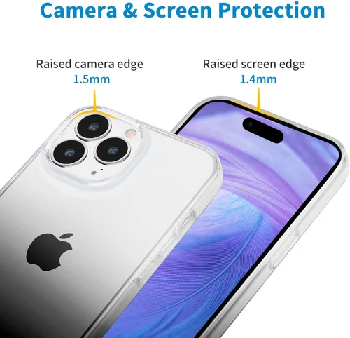 Miniatura 3 de JJGoo Funda transparente compatible con iPhone 15 Pro, funda de teléfono de TPU suave y transparente, a prueba de golpes, funda delgada para Negro