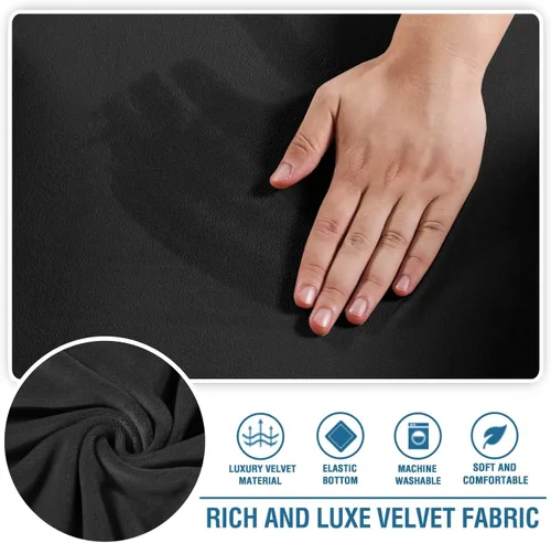 Miniatura 3 de H.VERSAILTEX Funda para Chaise Lounge de Interior de Terciopelo Funda Deslizable para Chaise de Alta Elasticidad Funda para Silla Lounge Funda
