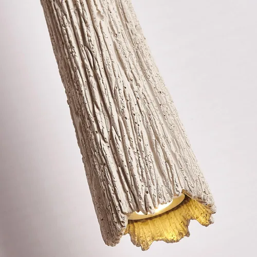 Miniatura 6 de Lámpara colgante de hormigón de estilo japonés, cable ajustable, lámpara colgante de cemento en forma de cono de isla de cocina con acento de madera
