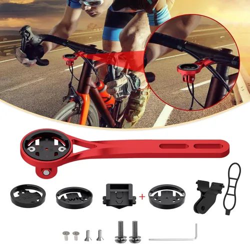 Miniatura 8 de Soporte frontal para computadora de ciclismo, soporte para computadora de bicicleta de aleación de aluminio, compatible con Garmin, Wahoo, Bryton