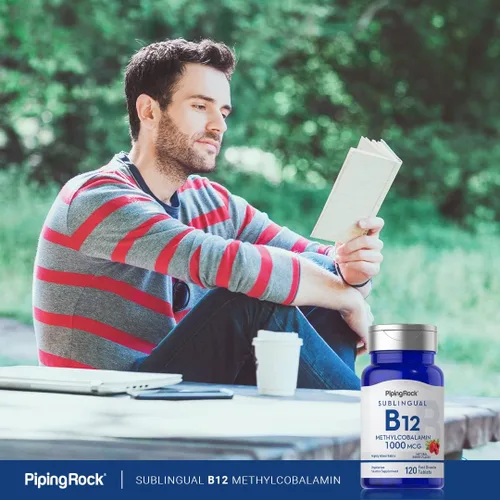 Miniatura 6 de Piping Rock Vitamina B12 1000 mcg Sublingual 120 tabletas como metilcobalamina Sabor a bayas Vegetariano, sin OMG, suplemento sin gluten