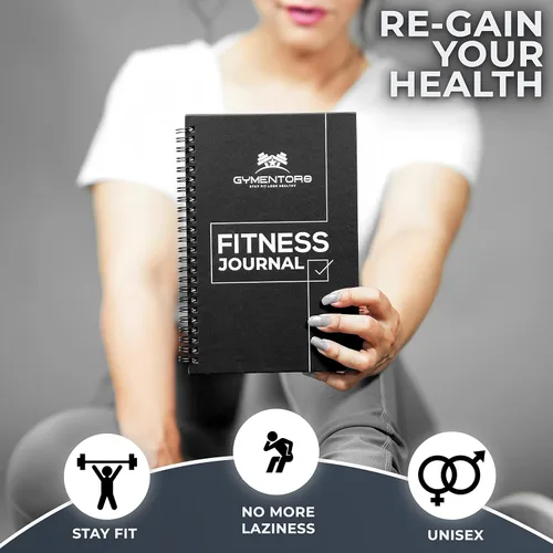 Miniatura 7 de Diario de fitness A5, papel de 120 GSM, diario de entrenamiento con tapa dura y encuadernación en espiral de calidad, registro de entrenamiento