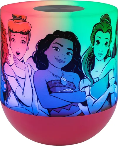 Disney Princesas - Lámpara de Noche LED de Mesa con Cambio de Color, Sensor Táctil, Moana, Bella, Jasmine, Mulan, para Niños, Bebés, Dormitorio,