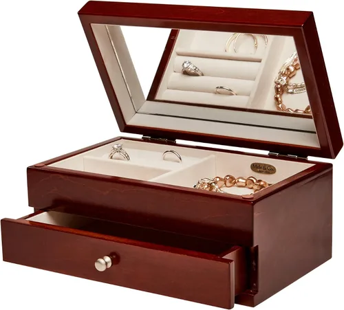 Miniatura 6 de Mele & Co. Brynn Joyero de madera con motivo de marquetería florentina en acabado de nogal