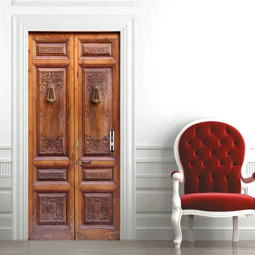 Miniatura 59 de Calcomanías 3D para puerta, murales para despegar y pegar, cocodrilo negro, calcomanías de pared, autoadhesivas, extraíbles, impermeables, de PVC