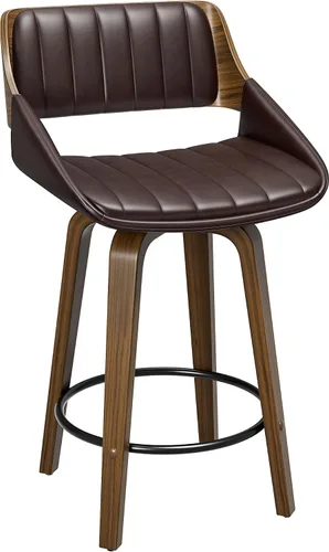 Miniatura 20 de YaFiti Taburetes de bar giratorios, taburetes de bar de 26 pulgadas de altura de mostrador, taburetes modernos de mediados de siglo con respaldo