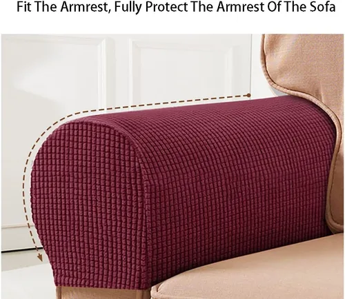 Miniatura 5 de 2 fundas de poliéster para reposabrazos de sofá, funda para sillón, fundas antipolvo, protector de muebles suave y cómodo para sofá, silla reclinable