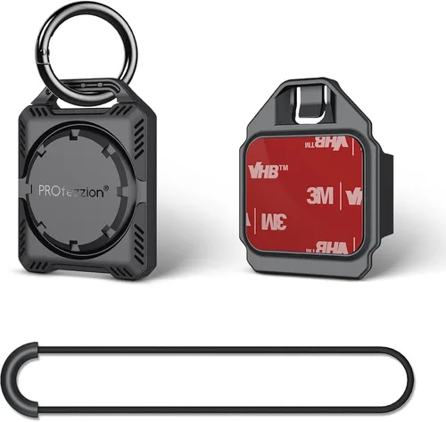 Miniatura 12 de PROfezzion Secure Air Tag Holder Case with Key Ring, 3M Adhesive Mount and Loop Strap for Keychain, Dog Collar, Backpack, Luggage Bag, Bike, Car &