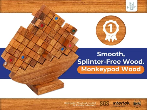 Miniatura 2 de BSIRI - Torre apilable de madera – Noche clásica de juegos familiares para adultos y personas mayores, juegos de mesa divertidos de mesa