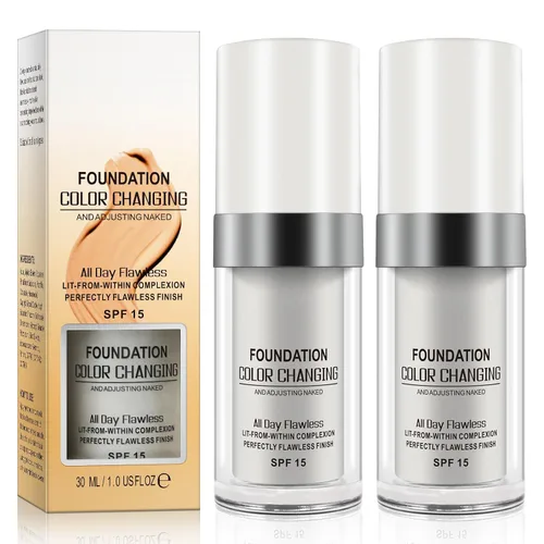 TLM Base líquida que cambia de color oculta arrugas y líneas, base de maquillaje BB Cream corrector líquido hidratante para todos los tonos de piel