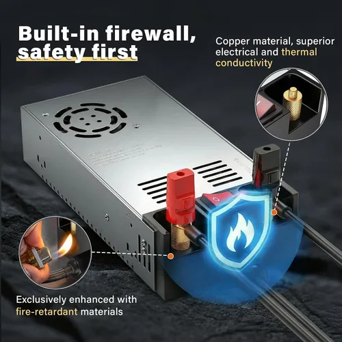 Miniatura 2 de Anbull Nueva versión 110V AC a 12V DC Convertidor, con interruptor de encendido/apagado,Terminales de cobre puro Transformador adaptador de 12V CC