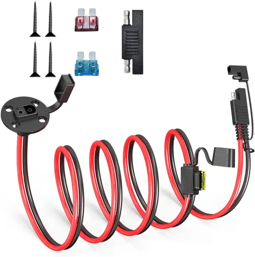 Miniatura 11 de ELFCULB Cable de extensión de enchufe de alimentación SAE a conector SAE, puerto de pared lateral SAE de montaje en panel de 14 AWG de 2 pies