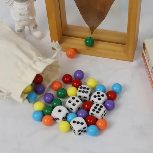 Miniatura 5 de Wahoo - Canicas de 0.551 in, 30 canicas de 0.55 pulgadas para juego de mesa Wahoo, incluye bolsa de almacenamiento y dados (0.55 pulgadas/0.551 in)