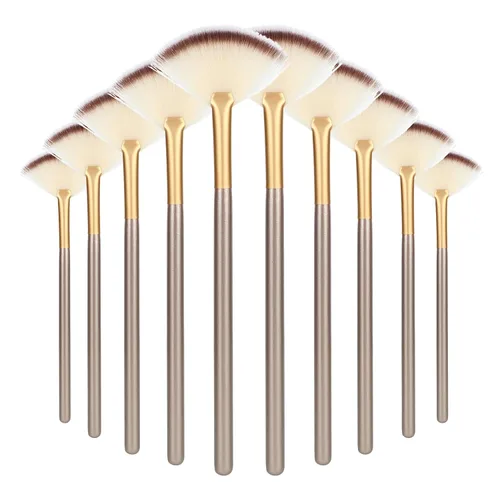 Amaxiu Cepillos de ventilador para tratamientos faciales, ultra delgados y suaves cepillos aplicadores de ventilador facial, cepillo profesional de