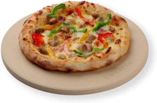 K ROCKSHEAT - Piedra para pizza de 10.25 pulgadas para parrilla, piedra para hornear pan pequeño para horno, piedra de pizza de cordierita redonda