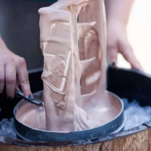 Miniatura 6 de Lehman's Máquina manual de helados: haz tu propio helado casero, manivela con lata de acero inoxidable y tina de roble, capacidad de 6 cuartos