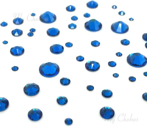 Miniatura 4 de Azul CAPRI (243) 144 piezas Swarovski 2058/2088 Crystal Flatbacks rosa diamantes de imitación arte de uñas mezclado con tamaños ss5, ss7, ss9, ss12