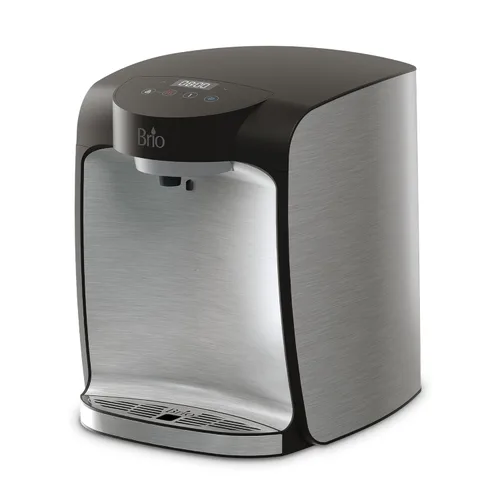 Brio Enfriador de agua para encimera sin botella 800 con filtración de 2 etapas, autolimpiante, pantalla digital, dispensador de agua potable