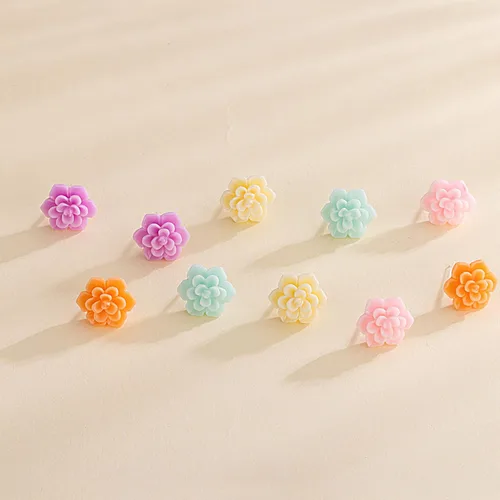 Miniatura 3 de Plastic Earrings, KMEOSCH 2 Pairs Plastic Wood Scents Flowers Earrings Studs for Sensitive Ears