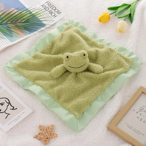 Miniatura 2 de Apricot Lamb Manta de felpa de lujo con diseño de rana verde y animales de peluche (rana verde, 14 pulgadas)