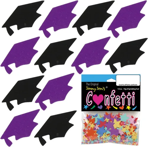 Miniatura 99 de Confetti Grad Cap Negro, Azul Marino Combo - 2 bolsas de media onza (1 oz)