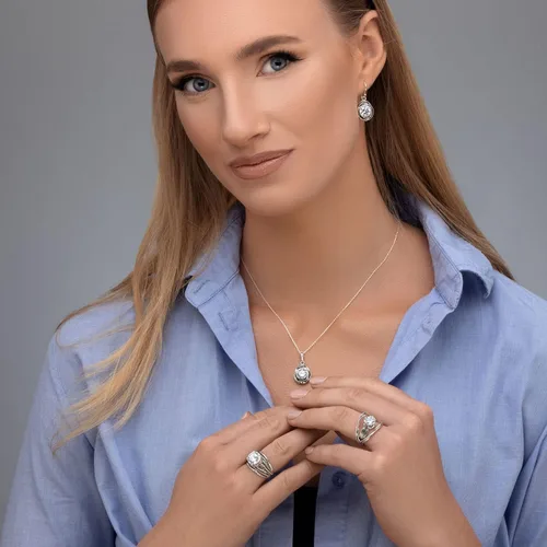 Miniatura 4 de JEAN RACHEL JEWELRY Anillo de Plata de Ley 925 - Diseño Vintage con Circunita Cúbica Montada en Garras - Joyería Hipoalergénica, Sin Plomo y Sin