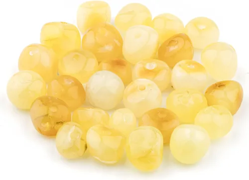 Cuentas de ámbar estilo barroco, pulido y crudo, piedra báltica 100% natural, 0.197-0.236 in, suelta con agujeros perforados, varios colores - Amber