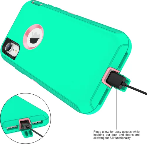 Miniatura 6 de MXX Compatible con iPhone XR, 3 capas súper protectoras, cuerpo resistente, resistente, a prueba de golpes y polvo, diseñada para Apple Xr funda