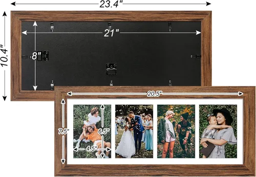 Miniatura 99 de Marcos de Fotos Collage de 13.5X15.5 con 7 Aberturas para Fotos de 4X6, Marco de Fotos Múltiples con Paspartú para Decoración de Pared, Grano