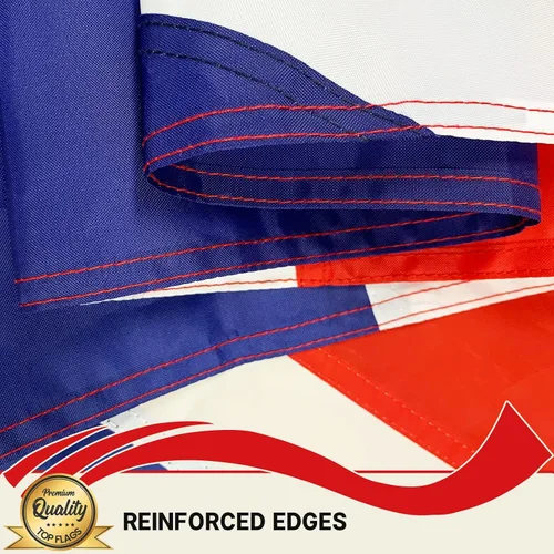 Miniatura 6 de TOPFLAGS Bandera británica de 3 x 5 pies, bandera bordada de doble cara del Reino Unido para exteriores, rayas cosidas de nailon resistente con 2