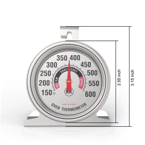 Miniatura 2 de Termómetros de horno (2 unidades) para medidor de temperatura de horno a gas o eléctrico con 100-600°F/122.0-572.0 °F, esfera grande y números