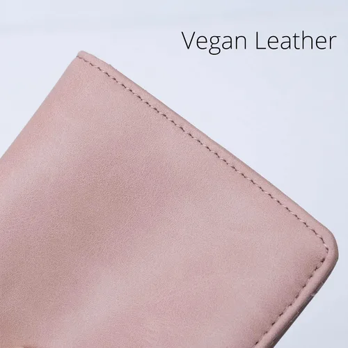 Miniatura 5 de Alldaily Pequeña cartera RFID para mujer, delgada, compacta, plegable, con bolsillo, mini monedero de viaje para mujer, Rosa oscuro, Compacto