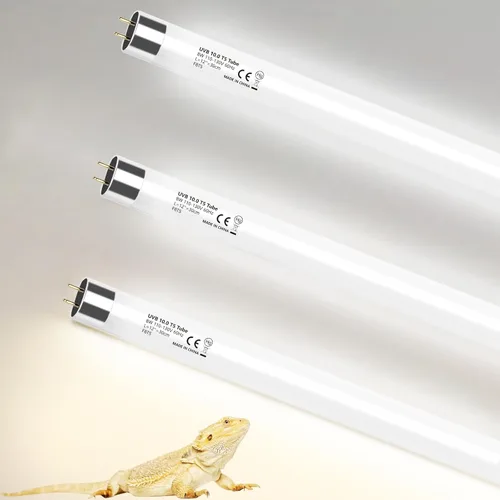 Miniatura 9 de Kit combinado de lámpara de reptil UVB T5 de 24 W - Tubo fluorescente UVB 10.0 para dragones barbudos, lagartos y tortugas - Luz de reptil UVA UVB