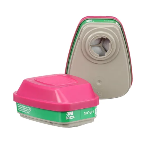3M Cartucho/filtro respirador P100 60924, 1 par, aprobado por NIOSH, ayuda a proteger contra amoníaco, metilamina y partículas, para fabricación