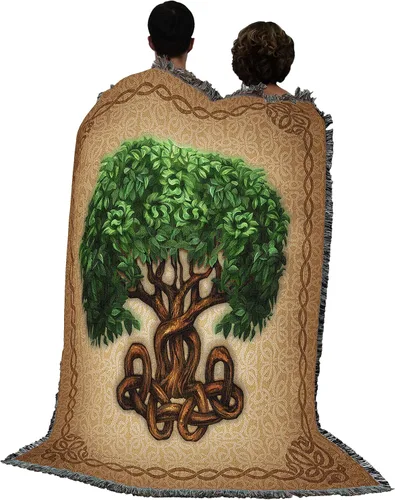 Miniatura 3 de Pure Country Weavers Brigid Ashwood - Manta de árbol de la vida celta – Manta de regalo tejida de algodón – Fabricado en los Estados Unidos
