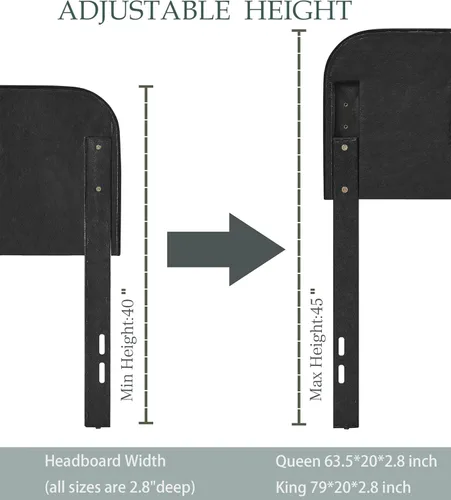 Miniatura 4 de Cabecero tapizado capitonado tamaño Queen, cabecera con botones de altura ajustable, solo cabecera Queen, madera maciza resistente y duradera