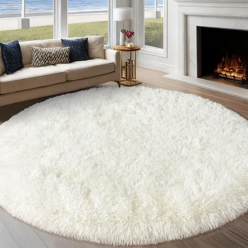 Miniatura 28 de Alfombra pequeña rosa para dormitorio, alfombras de área esponjosas peludas de 2x3 pies para habitación de niñas y niños, alfombra suave