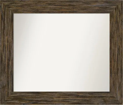 Miniatura 39 de Amanti Art Espejo personalizado, espejo de baño marrón Fencepost, espejo de pared o espejo de tocador de baño sobre el fregadero (27 x 27 pulgadas)