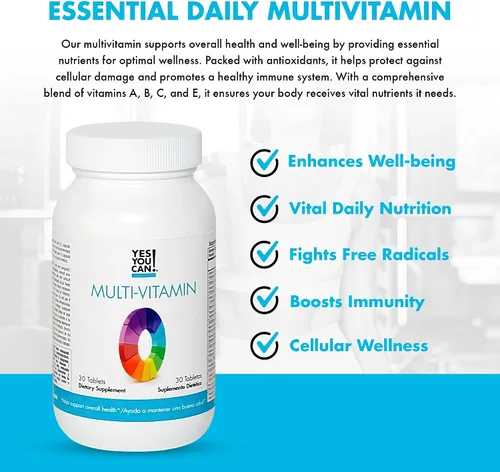 Miniatura 2 de Yes You Can! Multivitaminas diarias para hombres y mujeres – Ayuda a ayudar a la salud y el bienestar general, contiene antioxidantes, ricos