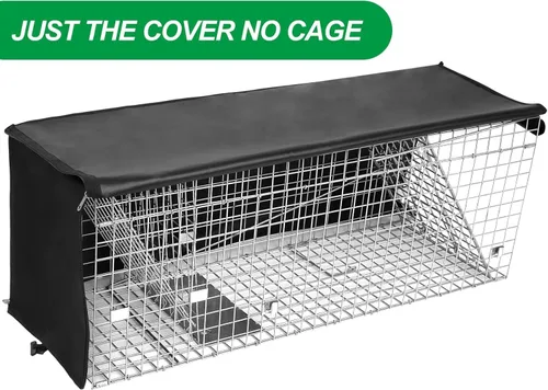 Miniatura 7 de Funda mejorada para jaula de animales vivos con ventana, trampa para gatos callejeros de 32 pulgadas, trampas plegables resistentes con puerta real