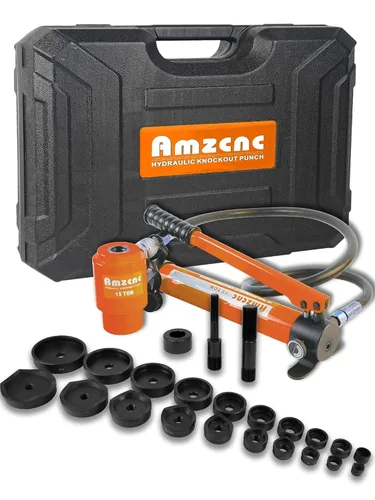 Miniatura 6 de AMZCNC Kit de punzonadora hidráulica de 15 toneladas de 1/2 a 4 pulgadas, herramienta de perforación manual con 10 troqueles (15T (1/2 "~ 4"))