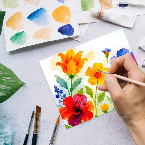 Miniatura 2 de 100 hojas de papel para acuarela a granel, papel de acuarela prensado en frío de 5 x 7 pulgadas 140 lb/300 g/m² para niños y adultos. Papel